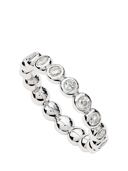 Missoma Tennis Eternity Cubic Zirconia Stacking Ring, Silver, Silver