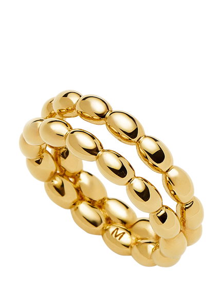 Missoma Molten Olive Stacking Ring, Gold, Gold