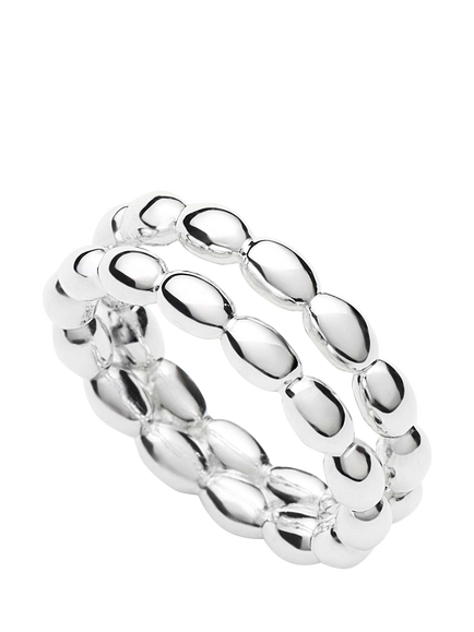 Missoma Molten Olive Stacking Ring, Silver, Silver