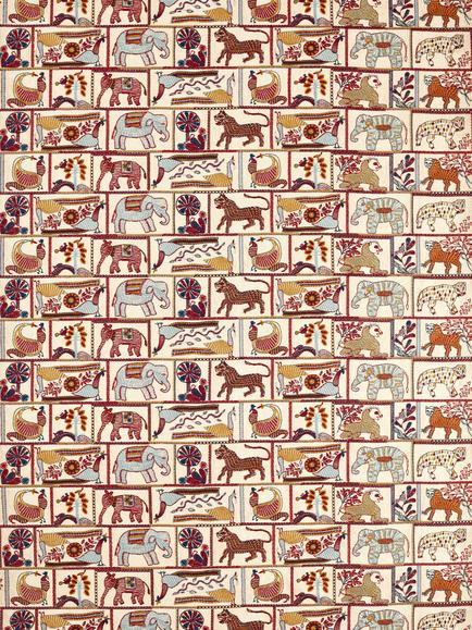 Harlequin Kantha Furnishing Fabric, Ochre/Charcoal