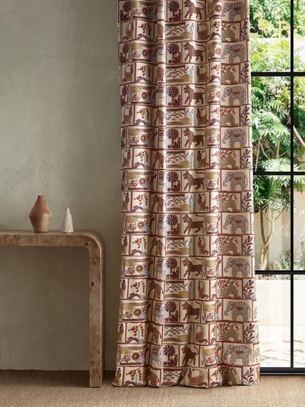 Harlequin Kantha Furnishing Fabric - view 2, Ochre/Charcoal
