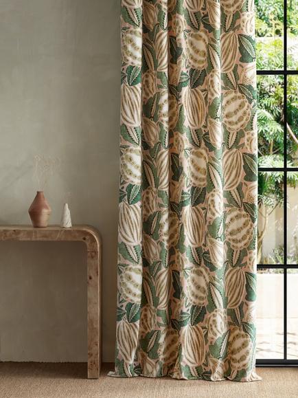 Harlequin Zenith Furnishing Fabric, Terracotta/Azul - view 2, Terracotta/Azul