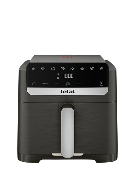 Tefal Ingenio Easy Fry EY866HG1 Mega Compact Air Fryer, 7.5L, Dark Grey, Dark Grey