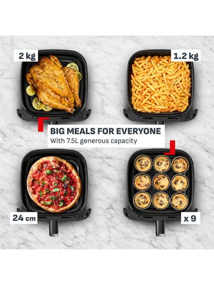 Tefal Ingenio Easy Fry EY866HG1 Mega Compact Air Fryer, 7.5L, Dark Grey - view 2, Dark Grey