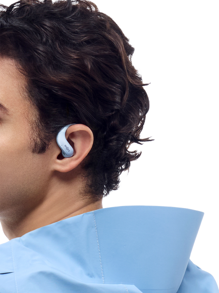Shokz OpenFit Air 2 Bluetooth True Wireless Open-Ear Headphones - view 2, Ice Blue