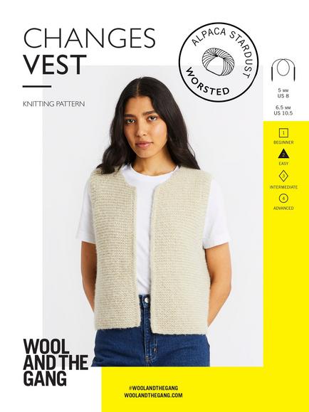 Wool And The Gang Changes Vest Knitting Pattern, Multi
