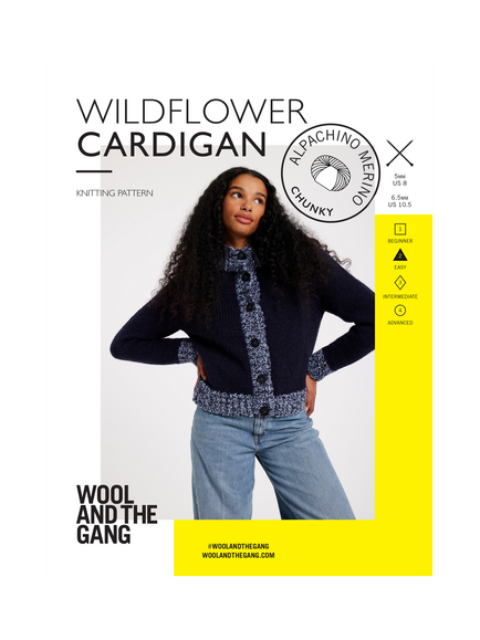 Wool And The Gang Wildflower Cardigan Knitting Pattern, Multi