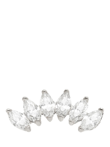 Tish Lyon Marquise Stone Stud Earring, White Gold