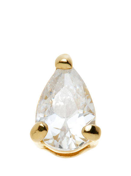 Tish Lyon Teardrop Gem Flat Back Stud Earring - view 2, Gold