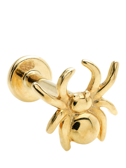 Tish Lyon Spider Flat Back Stud Earring, Gold