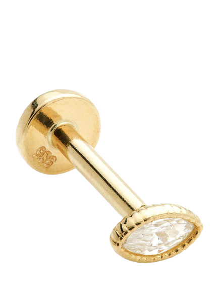 Tish Lyon Hebe Milgrain Marquise Flat Back Stud Earring, Gold