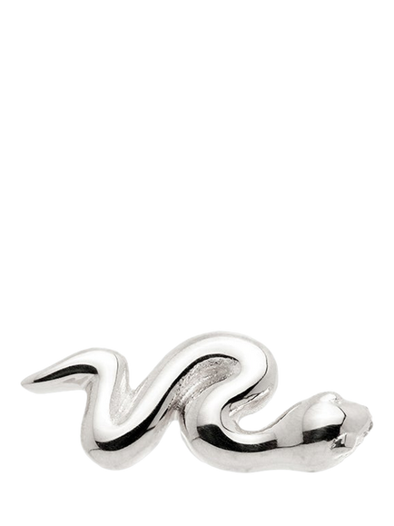Tish Lyon Flat Back Snake Stud Earring - view 2, White Gold