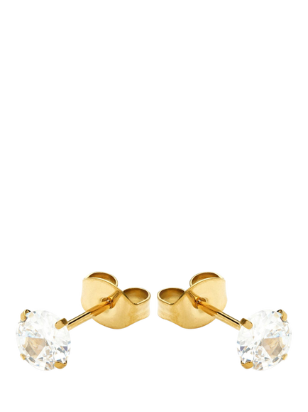 Tish Lyon Moissanite Stud Earrings, Gold
