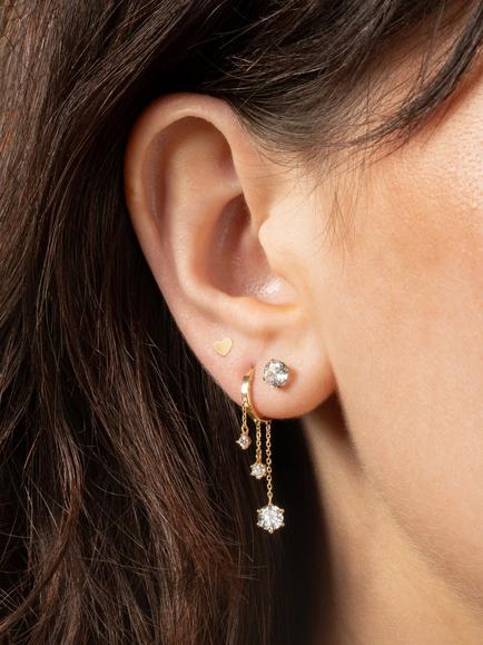 Tish Lyon Moissanite Stud Earrings - view 2, Gold