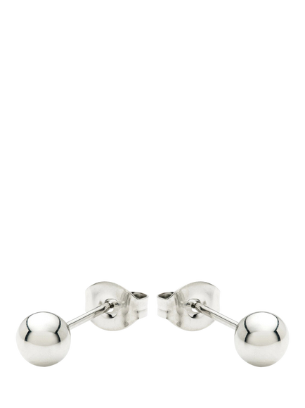 Tish Lyon Platinum Titanium Plain Ball Stud Earrings, Platinum