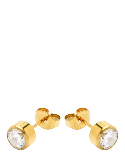 Tish Lyon Moissanite Stud Earrings, Gold