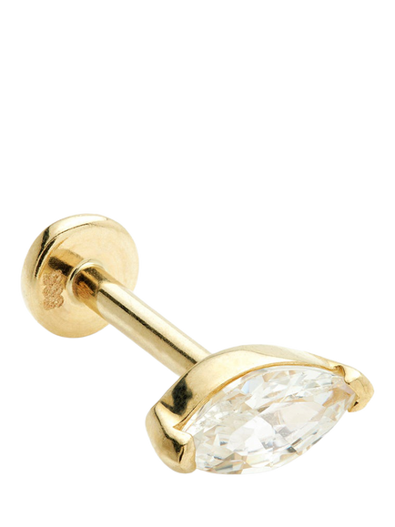 Tish Lyon Marquise Flat Back Stud Earring, Gold