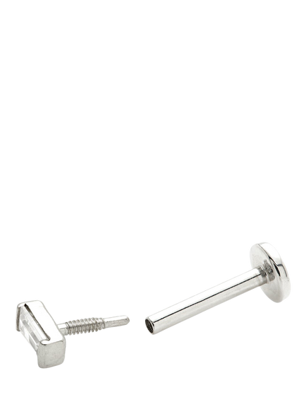 Tish Lyon Jewelled Flat Back Stud Earring - view 2, White Gold
