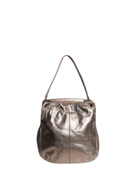 Pre-loved Cartier Signature Leather Shoulder Bag, Brown, Brown