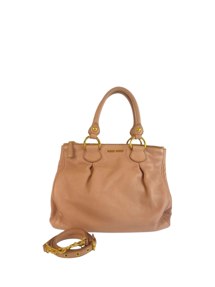 Pre-loved Miu Miu Vitello Leather 2-Way Bag, Pink, Pink