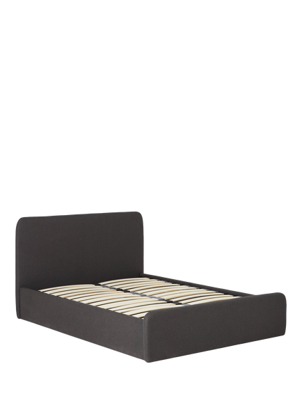 John Lewis OUTLET Bonnie Ottoman Storage Upholstered Bed Frame, Double, Like New, Brushed Tweed Charcoal, Brushed Tweed Charcoal