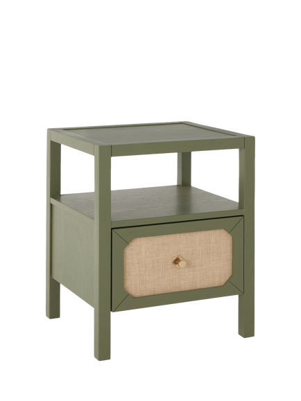 John Lewis OUTLET Hetti 1 Drawer Bedside Table, Like New, Green, Green