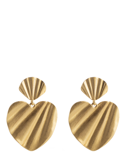 ENAMEL Copenhagen Wave Heart Earrings, Gold, Gold Plated