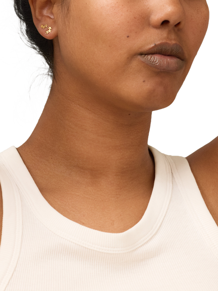 ENAMEL Copenhagen Star Stud Earrings, Gold - view 2, Gold Plated