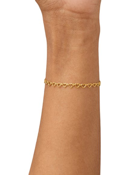 ENAMEL Copenhagen Heart Link Bracelet, Gold - view 2, Gold Plated
