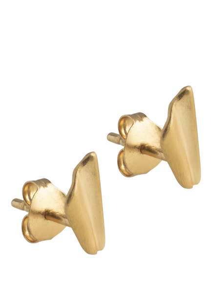 ENAMEL Copenhagen Wave Leaf Stud Earrings, Gold, Gold Plated