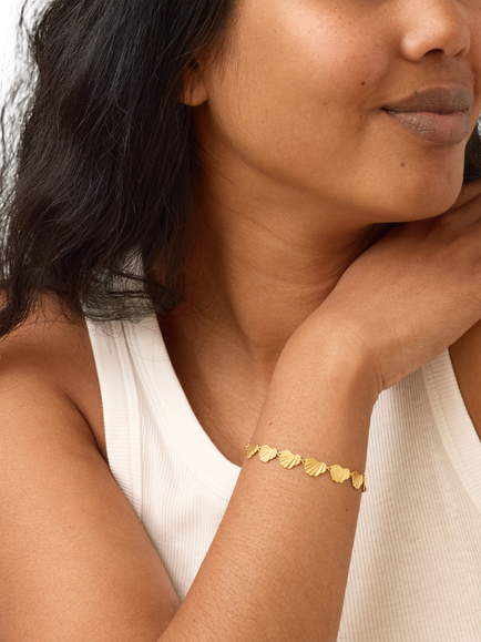 ENAMEL Copenhagen Chunky Wave Bracelet, Gold - view 2, Gold Plated