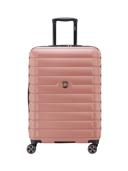 DELSEY Shadow 5.0 66cm Expandable 4-Wheel Medium Suitcase, 70L, Ash Rose, Ash Rose