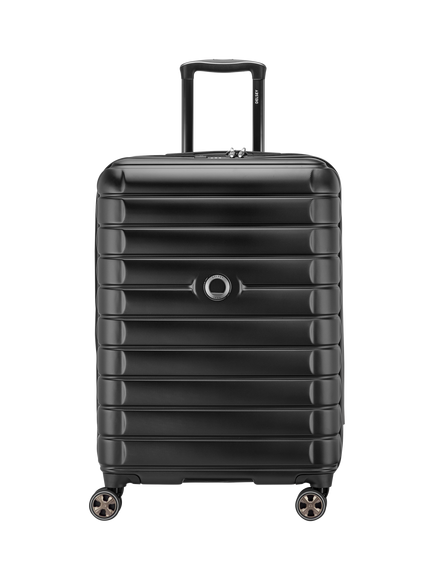 DELSEY Shadow 5.0 66cm Expandable Medium Suitcase, 70L, Black