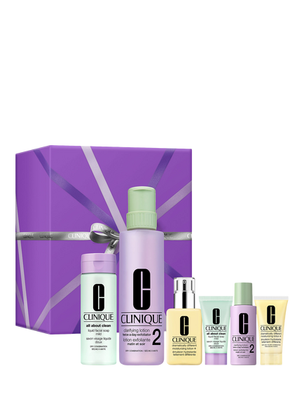 Clinique Three-Step Hydration Skincare Gift Set for Dry Combination Skin, 
