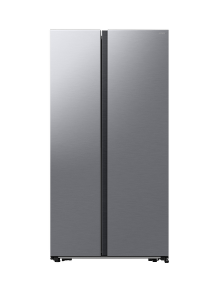 Samsung OUTLET Series 6 RS57DG400EM9EU Freestanding 65/35 Smart American Fridge Freezer with SpaceMax™, Like New, Silver Matt, Silver Matt