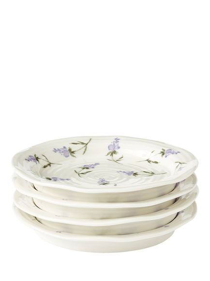 Sophie Conran for Portmeirion Lavandula Porcelain Tea Plate, Set of 4, White