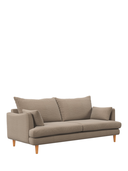 John Lewis OUTLET Fika Large 3 Seater Sofa, Light Leg, Like New, Chunky Chenille Natural, Ec Chnky Chen Nat