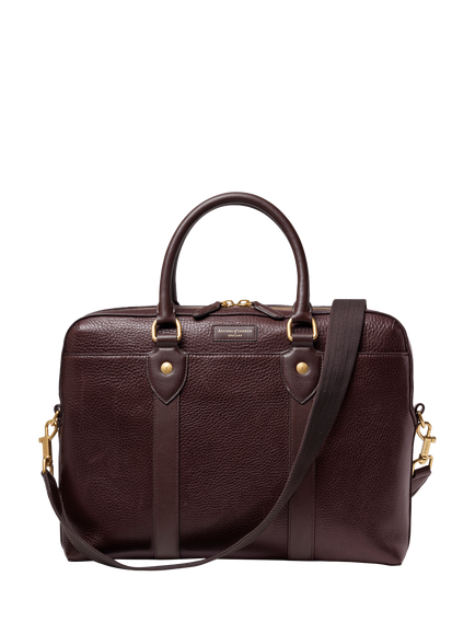 Aspinal of London Heritage Leather Briefcase, Conker, Conker