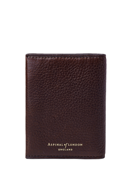 Aspinal of London Heritage Double Fold Leather Credit Card Case, Conker - view 2, Conker
