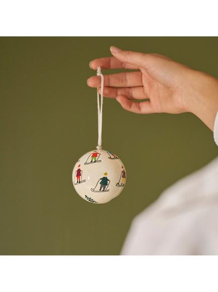 Neptune Ridley Skiers Bauble, White - view 2, Natural