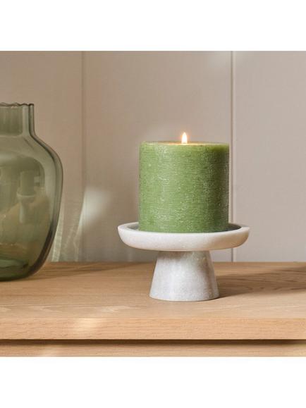 Neptune Malpas Marble Pillar Candle Holder, Natural - view 2, Natural