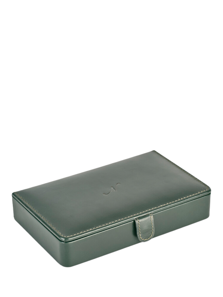 Neptune Leather Dominoes Set, Constable Green - view 2, Natural