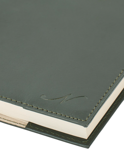 Neptune Leather A5 Notebook, Constable Green - view 2, Natural