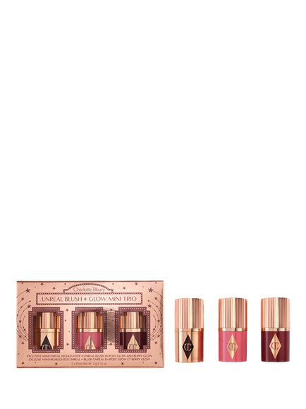 Charlotte Tilbury Unreal Blush Glow Mini Trio Makeup Gift Set, Clear Clear