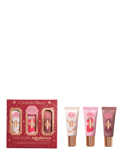 Charlotte Tilbury Unreal Lips Juicylicious Mini Trio Makeup Gift Set, Clear Clear