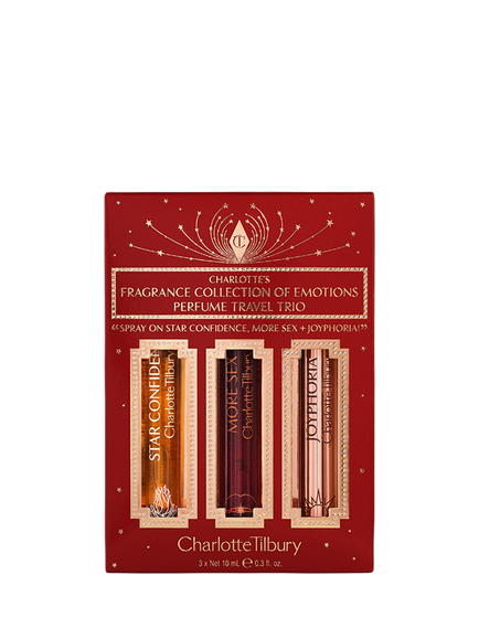 Charlotte Tilbury Charlotte's Fragrance Collection of Emotions Perfume Travel Trio Fragrance Gift Set, Clear Clear