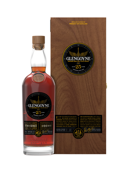 Glengoyne 25 Year Old Sherry Oak Highland Single Malt Scotch Whisky, 70cl, Amber