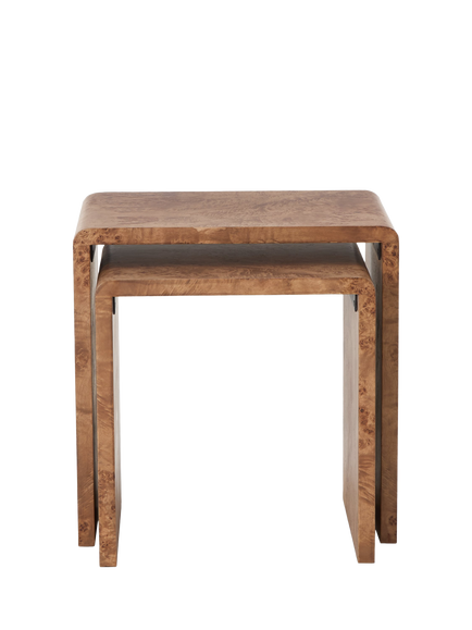 John Lewis OUTLET Burl Nest of 2 Tables, Like New, Walnut, Walnut