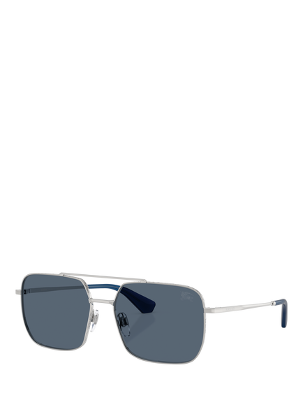 Butterfly BE3179 Unisex Polarised Square Sunglasses, Silver/Blue, Silver/Blue