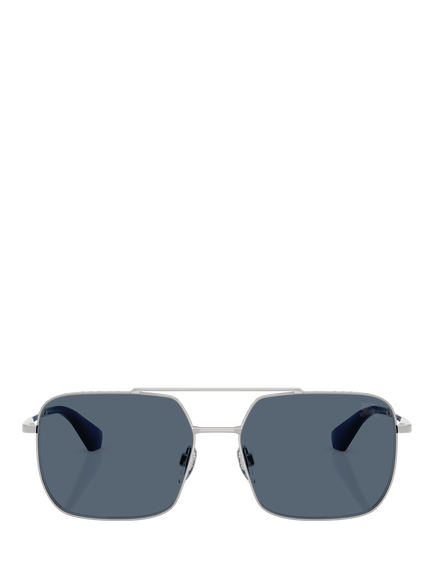 Butterfly BE3179 Unisex Polarised Square Sunglasses, Silver/Blue - view 2, Silver/Blue